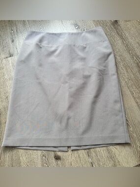 Ellen Tracy Gray Pencil Skirt Size 12 Knee Length Back Slit Work Office Career